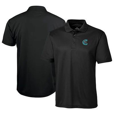 Men's Cutter & Buck Black Charlotte Knights Clique Ice Pique Tech Polo