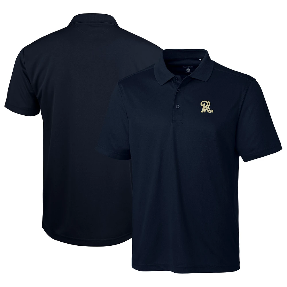 Men's Cutter & Buck Navy Frisco RoughRiders Clique Ice Pique Tech Polo