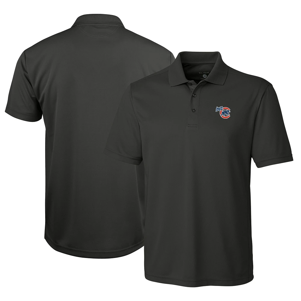 Men's Cutter & Buck Gray Iowa Cubs Clique Ice Pique Tech Polo