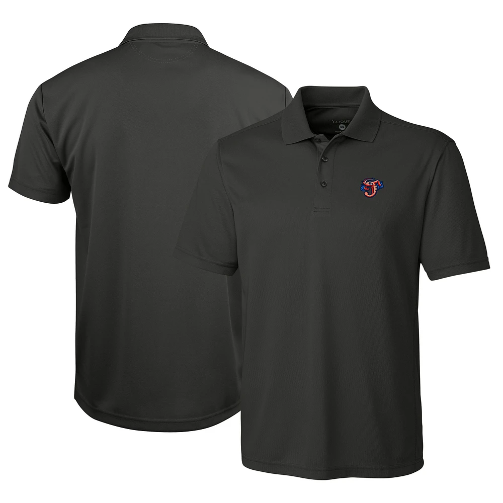 Men's Cutter & Buck Gray Jacksonville Jumbo Shrimp Clique Ice Pique Tech Polo