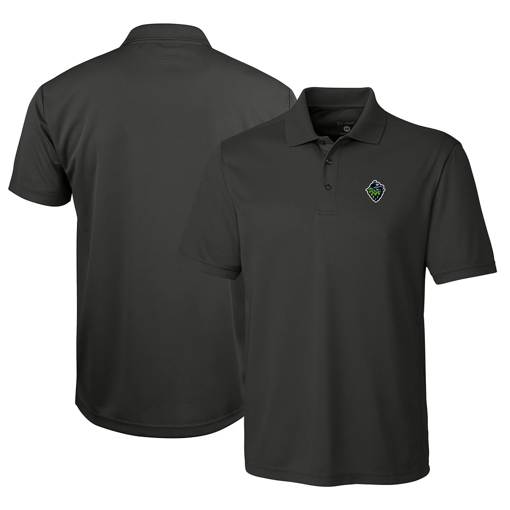 Men's Cutter & Buck Gray Hillsboro Hops Clique Ice Pique Tech Polo