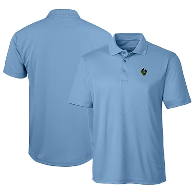 Men's Cutter & Buck Light Blue Hillsboro Hops Clique Ice Pique Tech Polo