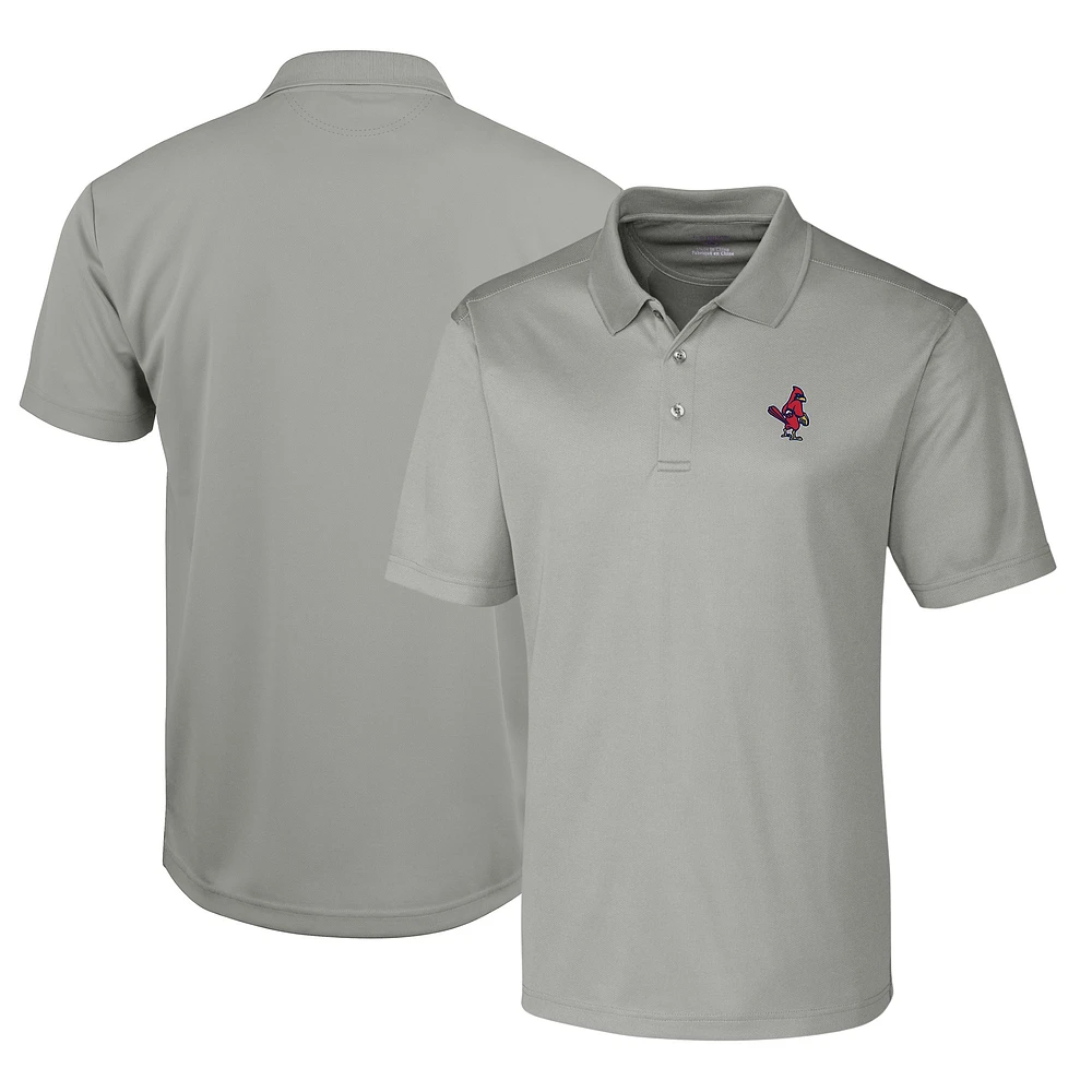 Men's Cutter & Buck Silver Memphis Redbirds Clique Ice Pique Tech Polo