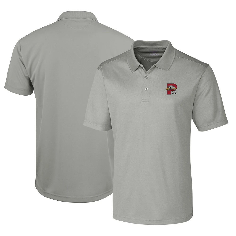 Men's Cutter & Buck Silver Portland Sea Dogs Clique Ice Pique Tech Polo