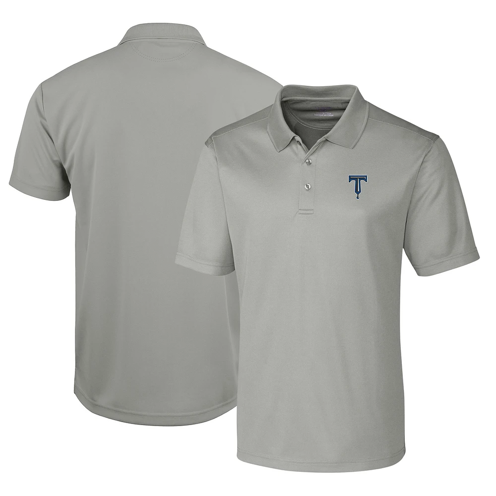 Men's Cutter & Buck Silver Tulsa Drillers Clique Ice Pique Tech Polo
