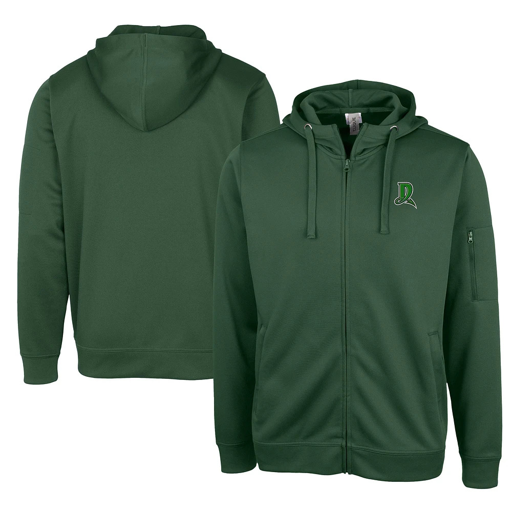 Unisex Cutter & Buck Green Dayton Dragons Clique Lift Eco Performance Full-Zip Hoodie
