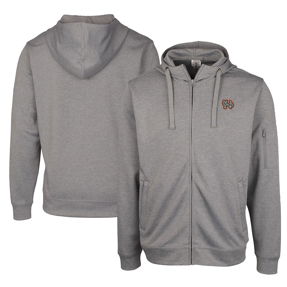 Unisex Cutter & Buck Gray Norfolk Tides Clique Lift Eco Performance Full-Zip Hoodie