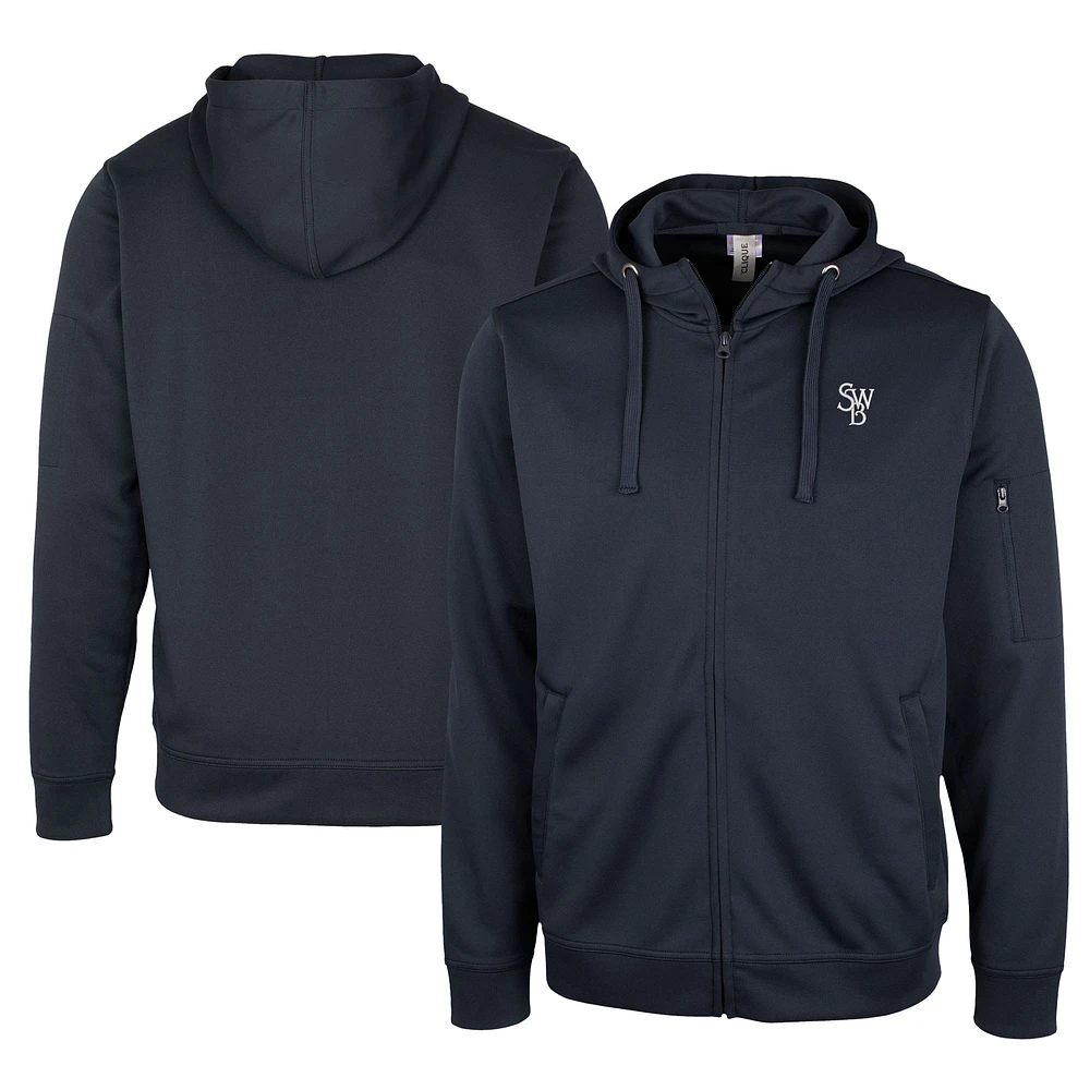 Unisex Cutter & Buck Navy Scranton Wilkes-Barre RailRiders Clique Lift Eco Performance Full-Zip Hoodie