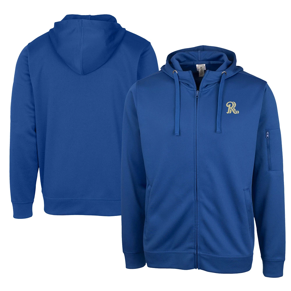 Unisex Cutter & Buck Royal Frisco RoughRiders Clique Lift Eco Performance Full-Zip Hoodie