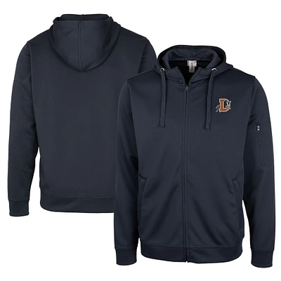 Unisex Cutter & Buck Navy Durham Bulls Clique Lift Eco Performance Full-Zip Hoodie