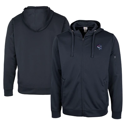 Unisex Cutter & Buck Navy Binghamton Rumble Ponies Clique Lift Eco Performance Full-Zip Hoodie