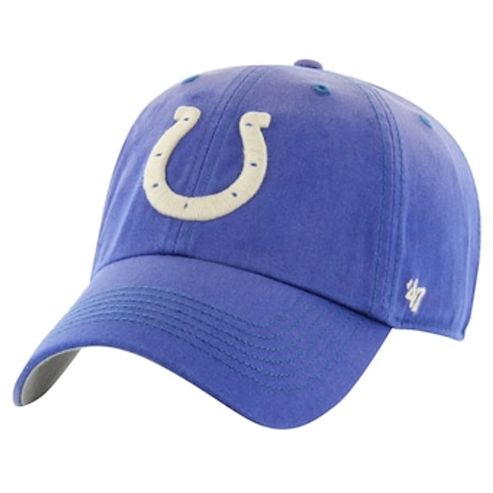 Men's '47 Royal Indianapolis Colts Dusted Relaxed Clean Up Adjustable Hat