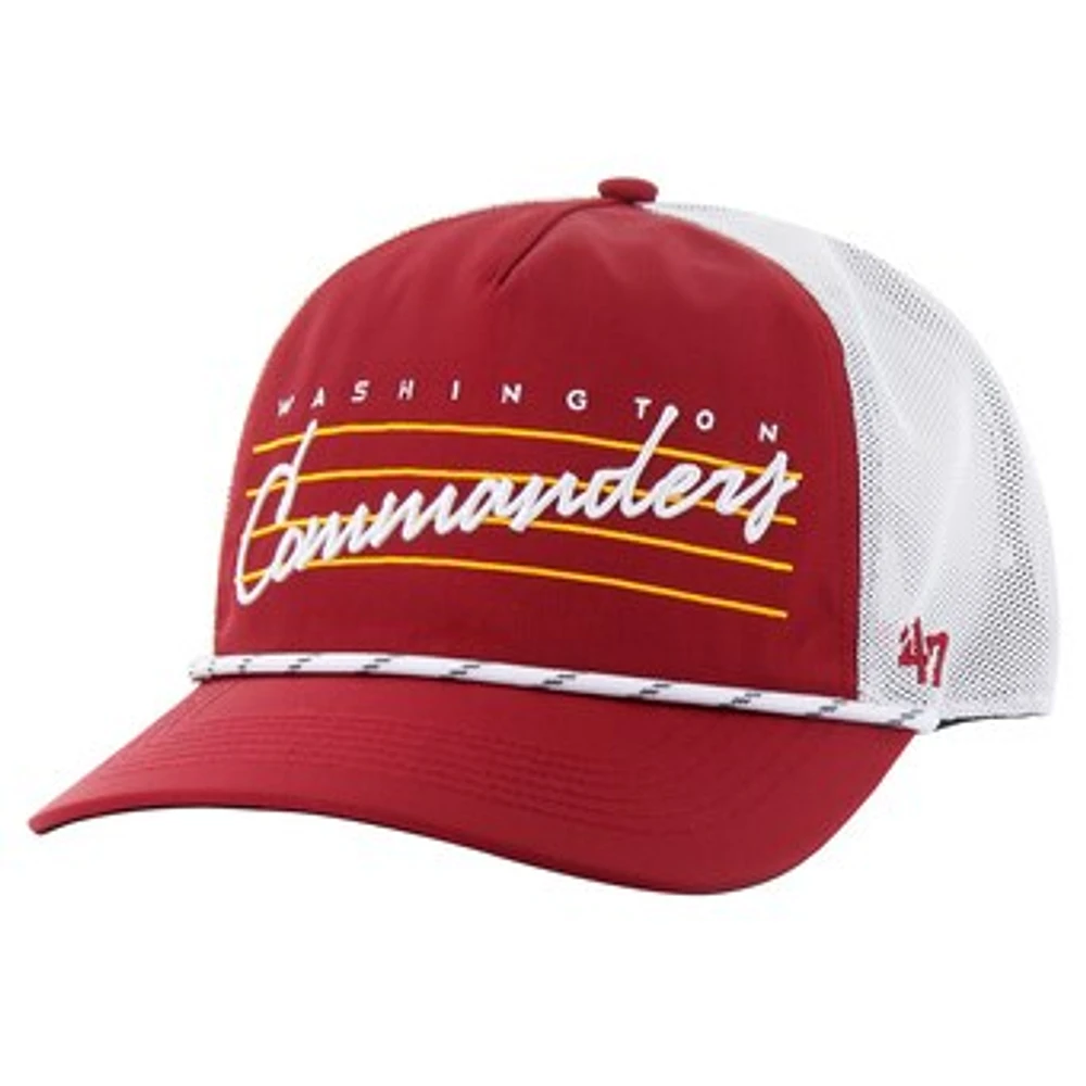 Men's '47 Burgundy/White Washington Commanders Downburst Relaxed Hitch Trucker Adjustable Hat