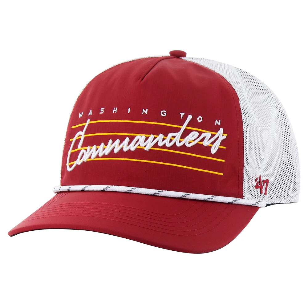 Men's '47 Burgundy/White Washington Commanders Downburst Relaxed Hitch Trucker Adjustable Hat