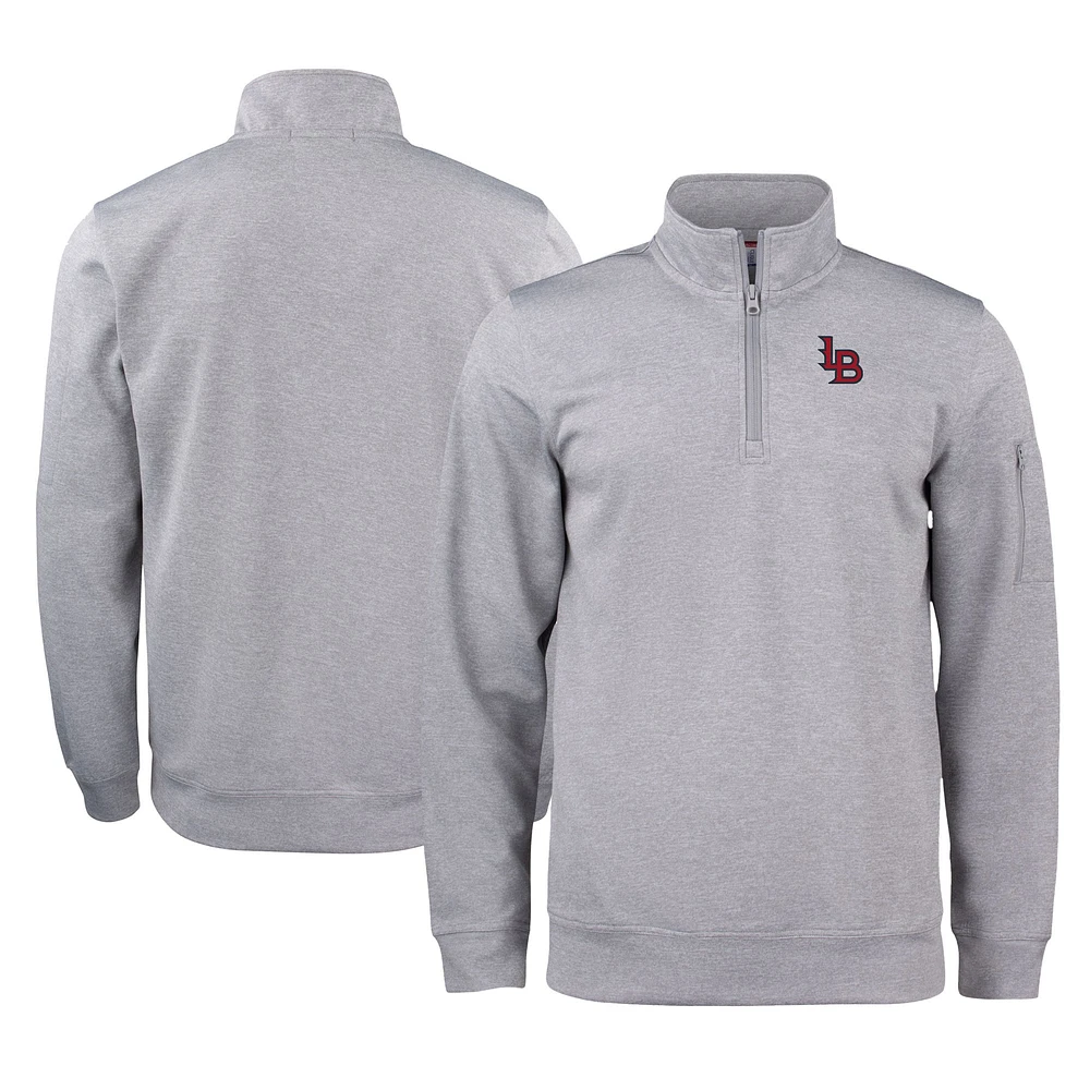 Unisex Cutter & Buck Gray Louisville Bats Clique Lift Eco Performance Half-Zip Pullover Top
