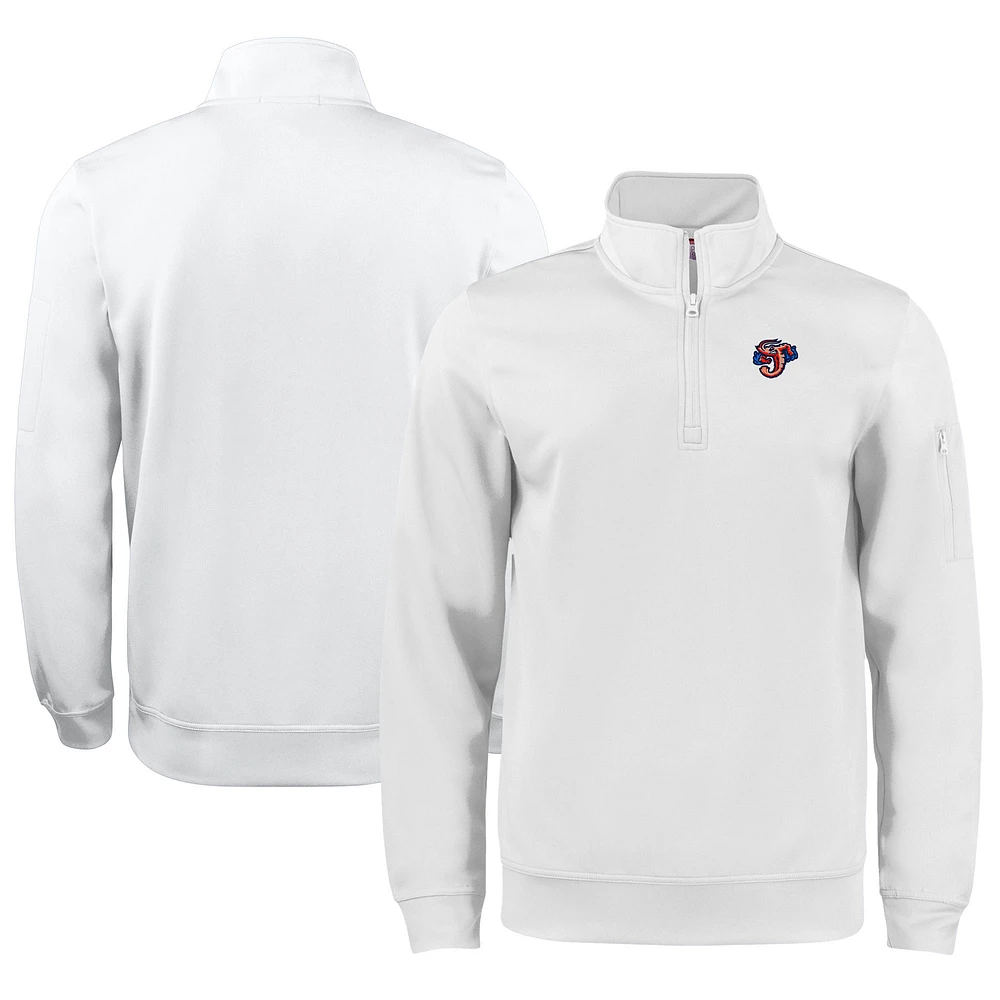 Unisex Cutter & Buck Jacksonville Jumbo Shrimp Clique Lift Eco Performance Half-Zip Pullover Top
