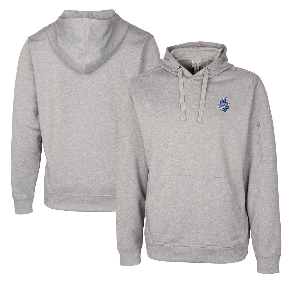 Unisex Cutter & Buck Gray Hartford Yard Goats Clique Lift Eco Performance Pullover Hoodie Sweatshirt