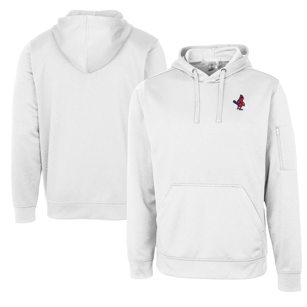 Unisex Cutter & Buck White Memphis Redbirds Clique Lift Eco Performance Pullover Hoodie Sweatshirt