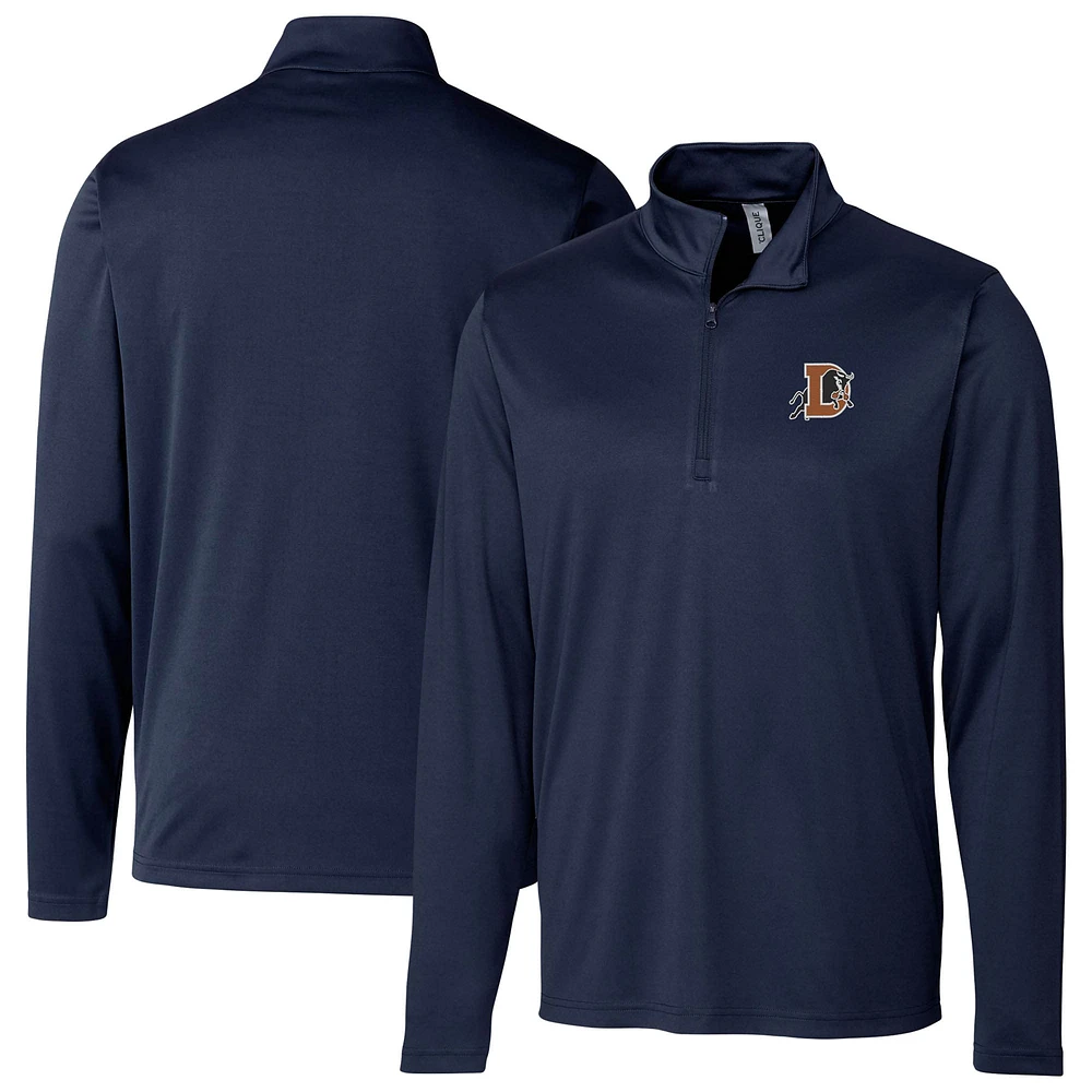 Men's Cutter & Buck Navy Durham Bulls Clique Spin Eco Performance Half-Zip Pullover