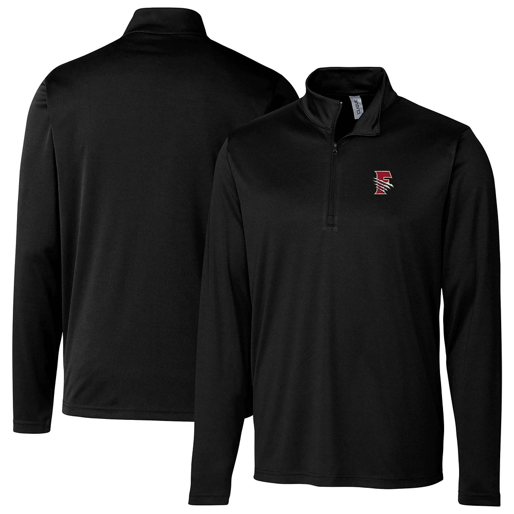 Men's Cutter & Buck Black Fresno Grizzlies Clique Spin Eco Performance Half-Zip Pullover