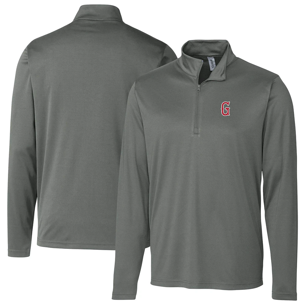 Men's Cutter & Buck Steel Greenville Drive Clique Spin Eco Performance Half-Zip Pullover