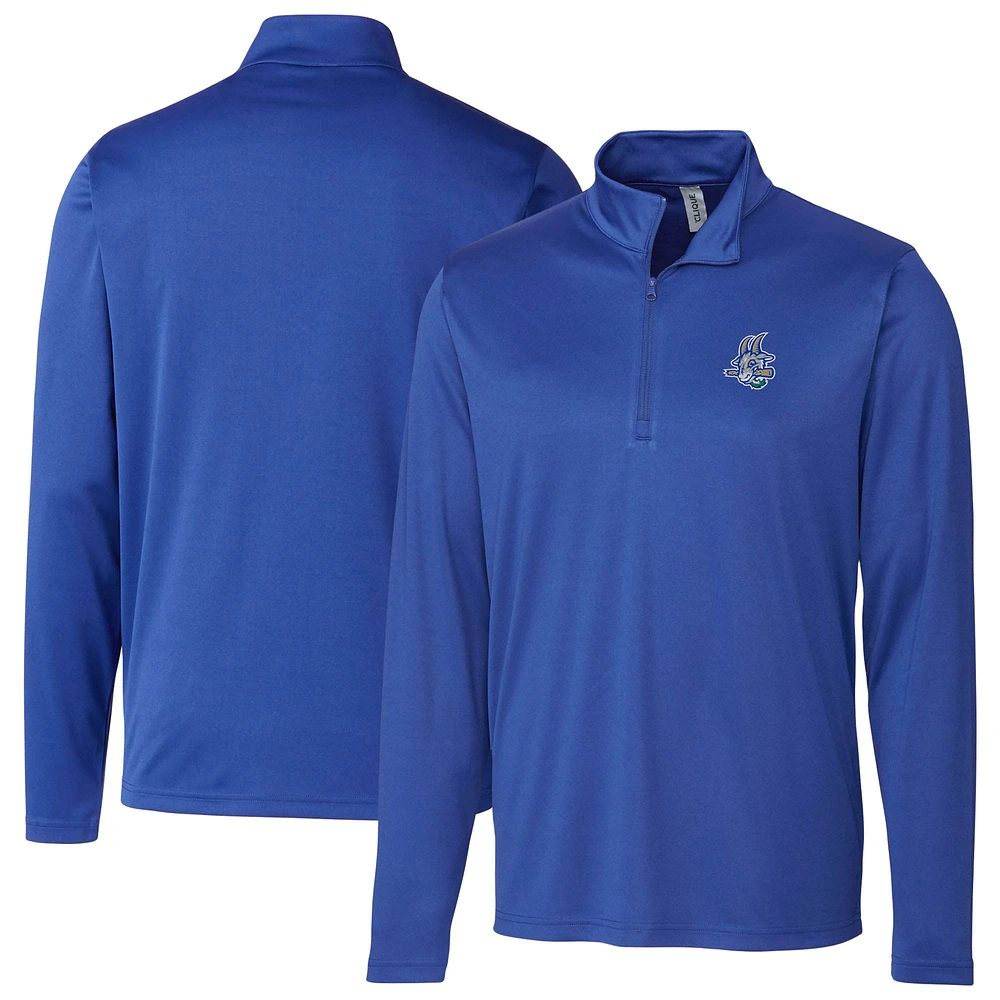 Men's Cutter & Buck Blue Hartford Yard Goats Clique Spin Eco Performance Half-Zip Pullover