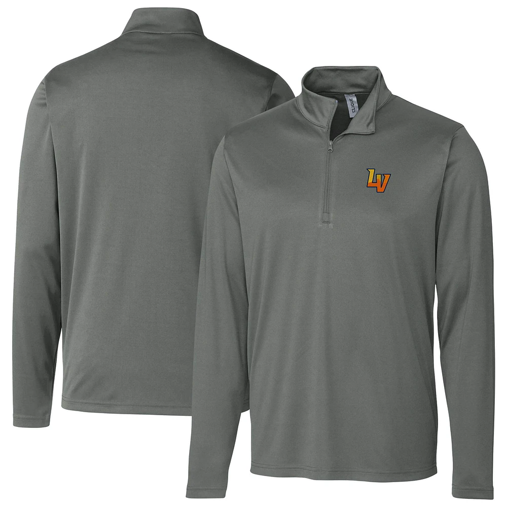 Men's Cutter & Buck Steel Las Vegas 51s Clique Spin Eco Performance Half-Zip Pullover