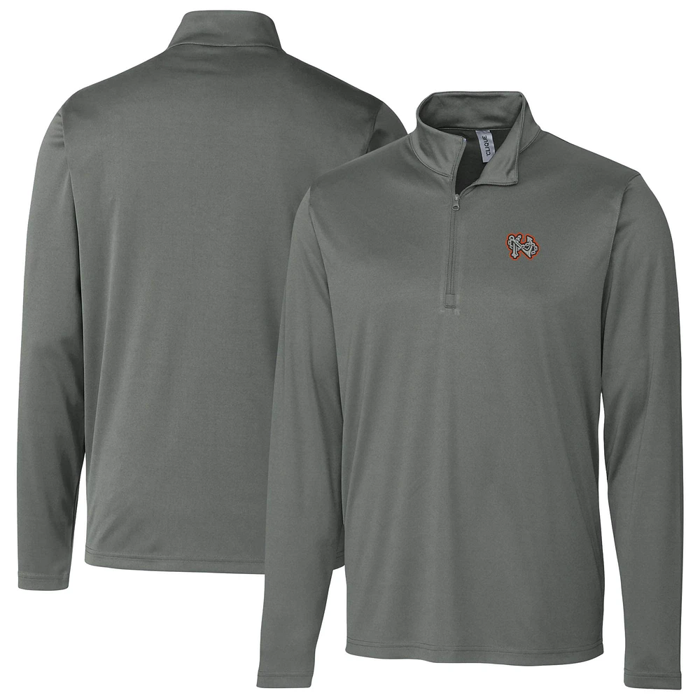Men's Cutter & Buck Steel Norfolk Tides Clique Spin Eco Performance Half-Zip Pullover