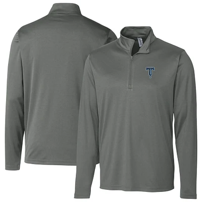 Men's Cutter & Buck Steel Tulsa Drillers Clique Spin Eco Performance Half-Zip Pullover