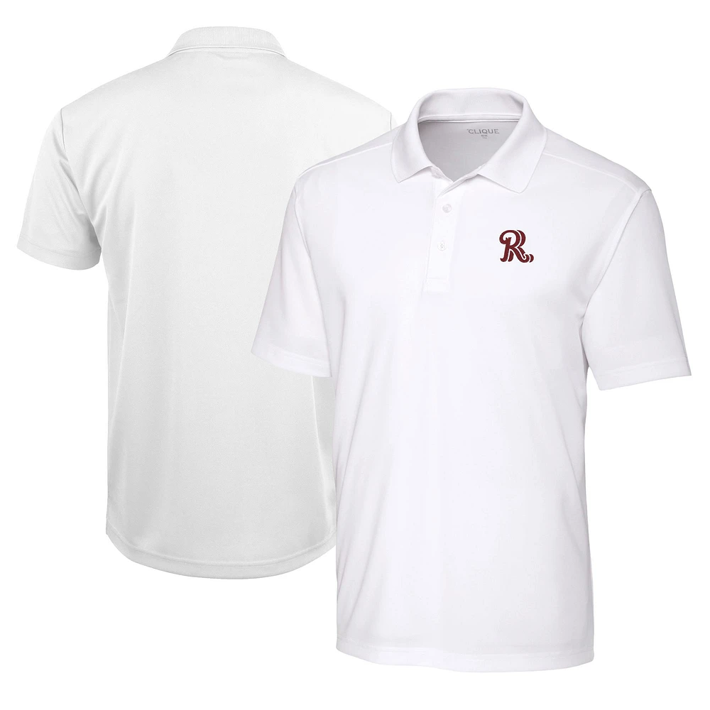 Men's Cutter & Buck White Frisco RoughRiders Clique Spin Eco Performance Pique Polo