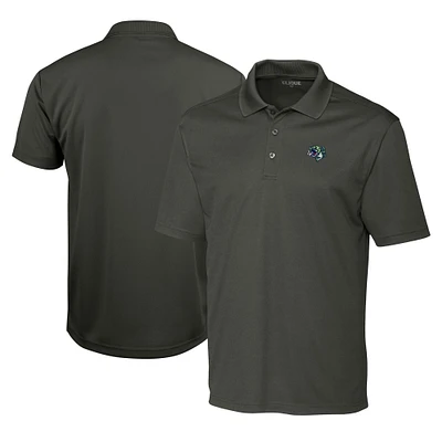 Men's Cutter & Buck Steel Gwinnett Stripers Clique Spin Eco Performance Pique Polo