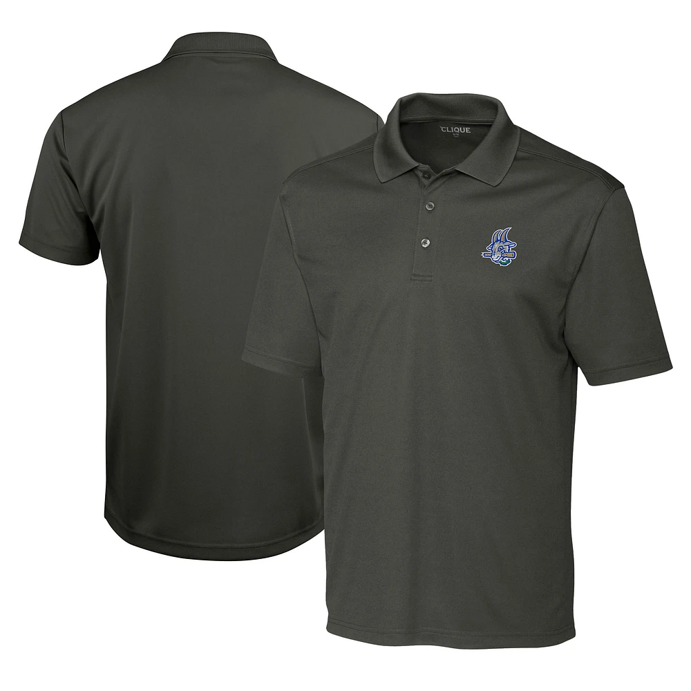 Men's Cutter & Buck Steel Hartford Yard Goats Clique Spin Eco Performance Pique Polo