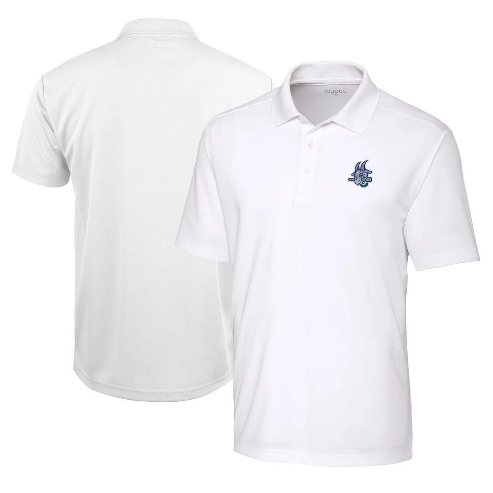 Men's Cutter & Buck White Hartford Yard Goats Clique Spin Eco Performance Pique Polo