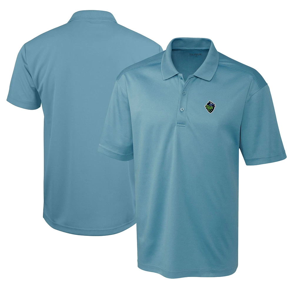 Men's Cutter & Buck Blue Hillsboro Hops Clique Spin Eco Performance Pique Polo