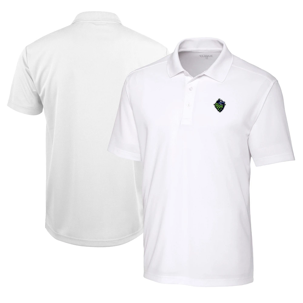 Men's Cutter & Buck White Hillsboro Hops Clique Spin Eco Performance Pique Polo