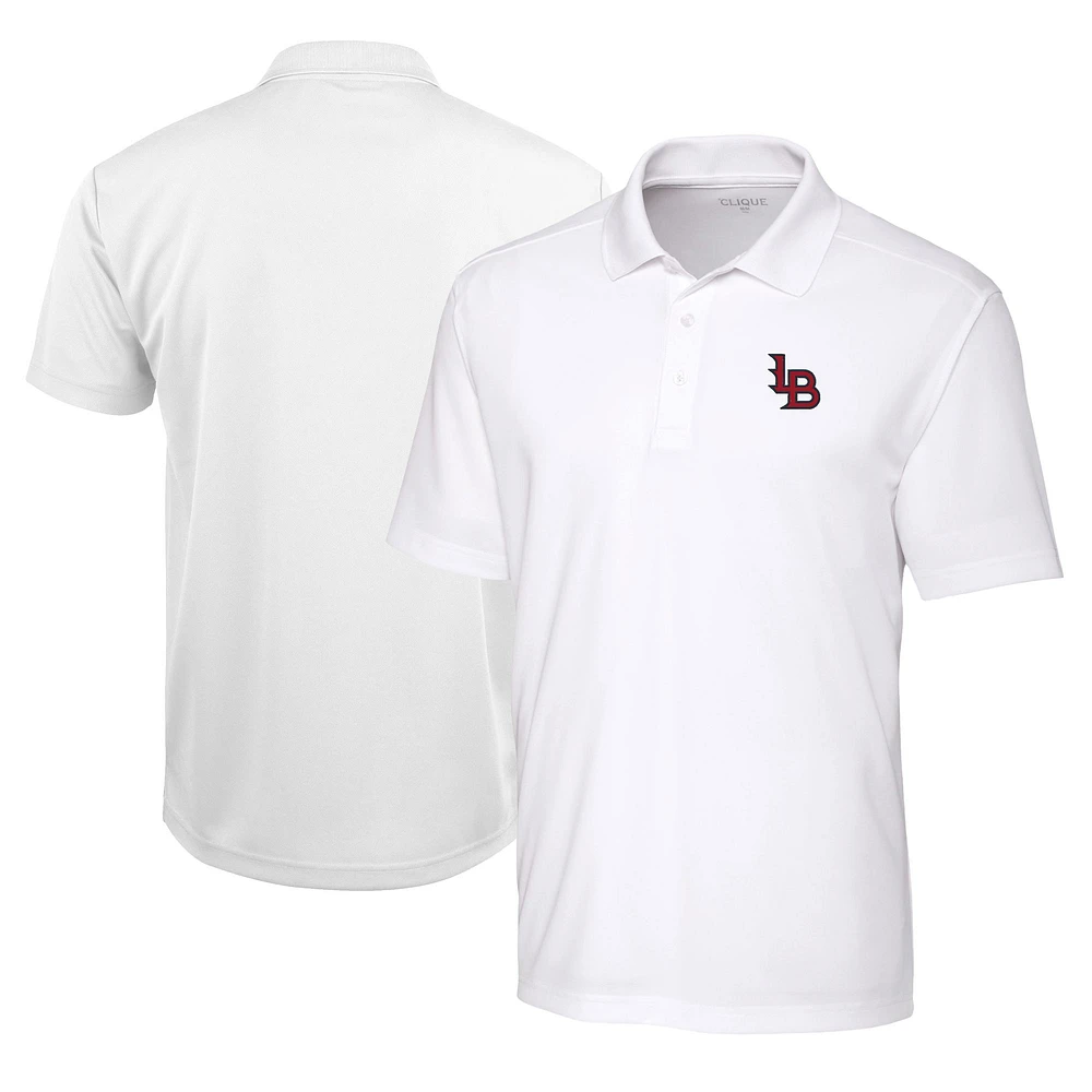 Men's Cutter & Buck White Louisville Bats Clique Spin Eco Performance Pique Polo