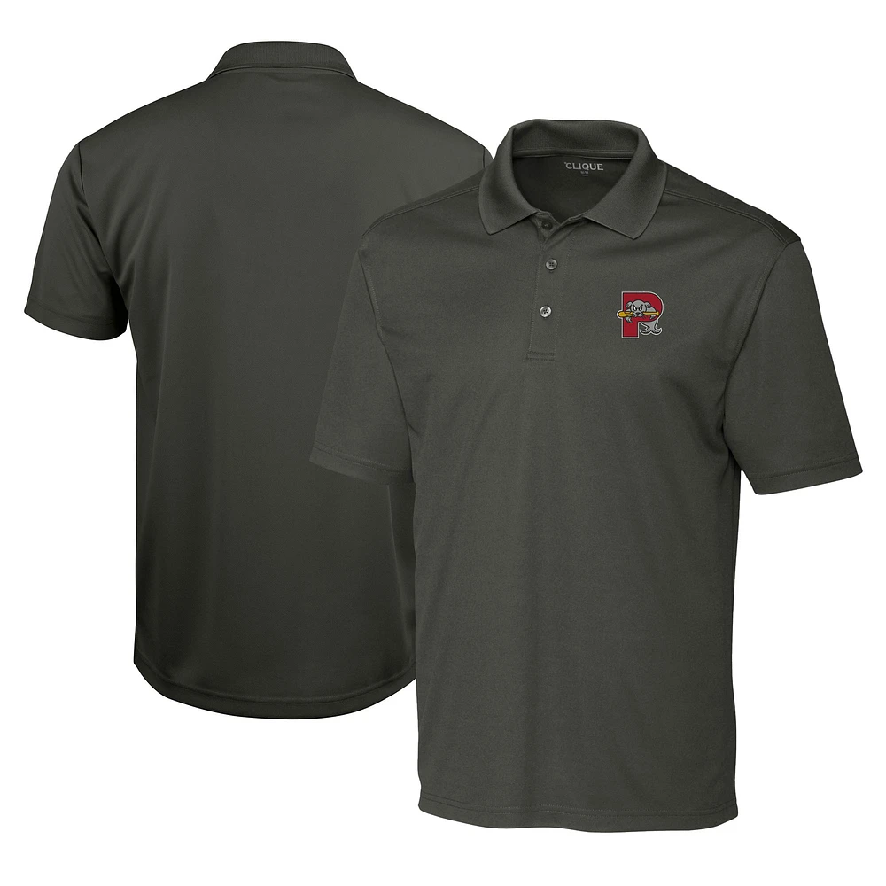 Men's Cutter & Buck Steel Portland Sea Dogs Clique Spin Eco Performance Pique Polo