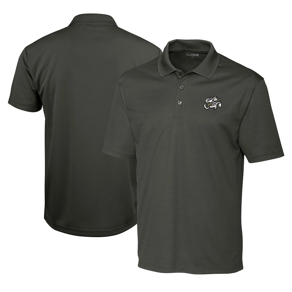 Men's Cutter & Buck Steel Omaha Storm Chasers Clique Spin Eco Performance Pique Polo