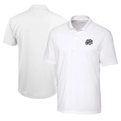 Men's Cutter & Buck White Omaha Storm Chasers Clique Spin Eco Performance Pique Polo