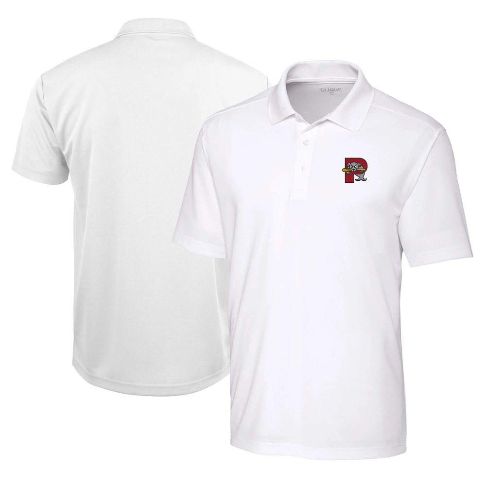 Men's Cutter & Buck White Portland Sea Dogs Clique Spin Eco Performance Pique Polo