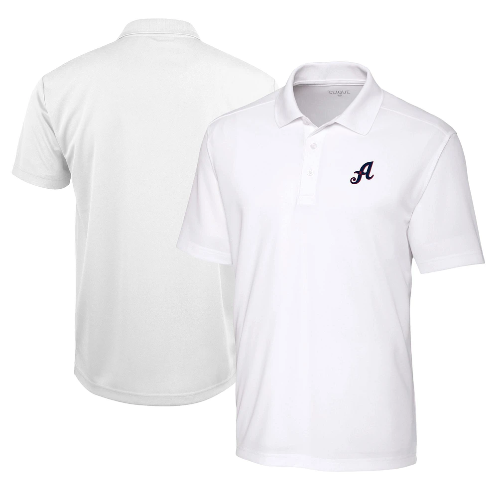Men's Cutter & Buck White Reno Aces Clique Spin Eco Performance Pique Polo