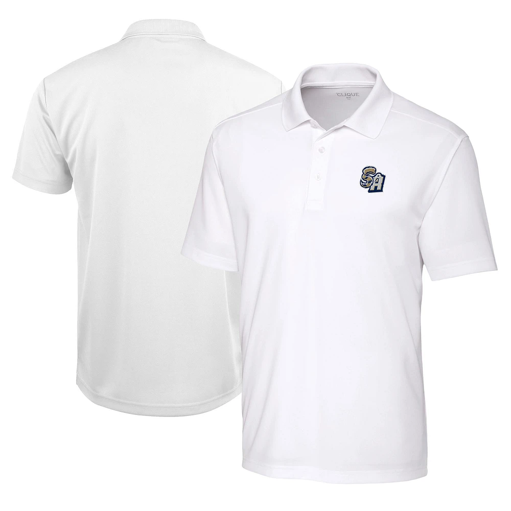 Men's Cutter & Buck White San Antonio Missions Clique Spin Eco Performance Pique Polo