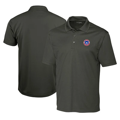 Men's Cutter & Buck Steel South Bend Cubs Clique Spin Eco Performance Pique Polo