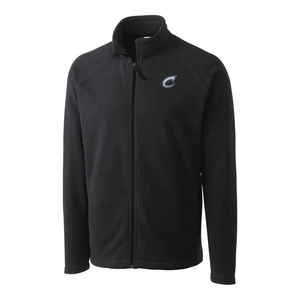 Men's Cutter & Buck Charcoal Columbus Clippers Clique Summit Performance Fleece Full-Zip Jacket