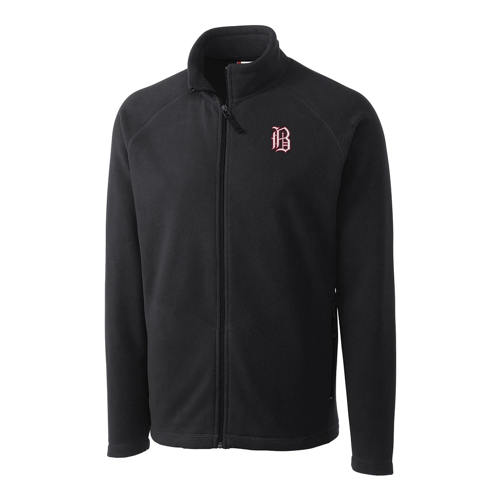 Men's Cutter & Buck Charcoal Birmingham Barons Clique Summit Performance Fleece Full-Zip Jacket