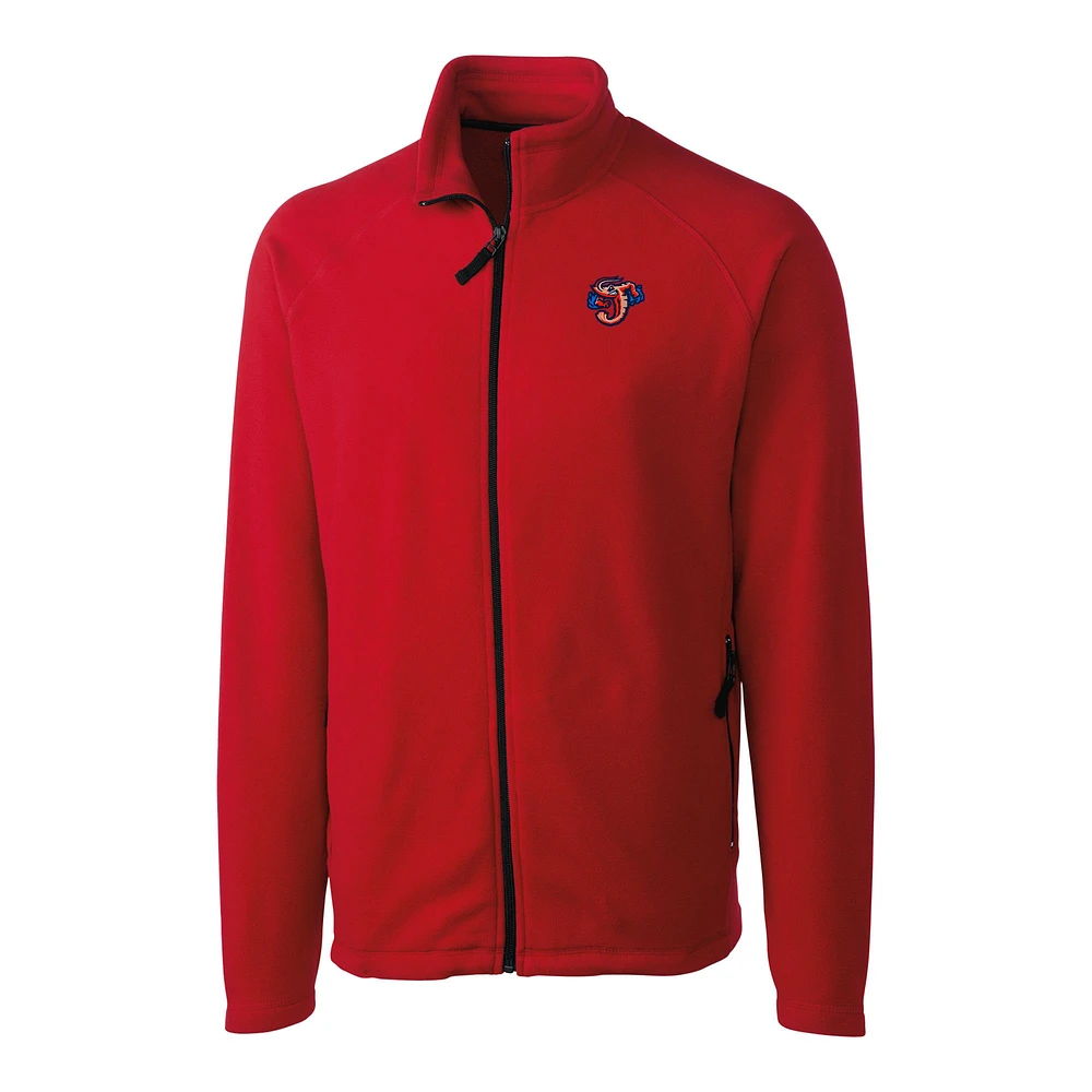 Men's Cutter & Buck Red Jacksonville Jumbo Shrimp Clique Summit Performance Fleece Full-Zip Jacket