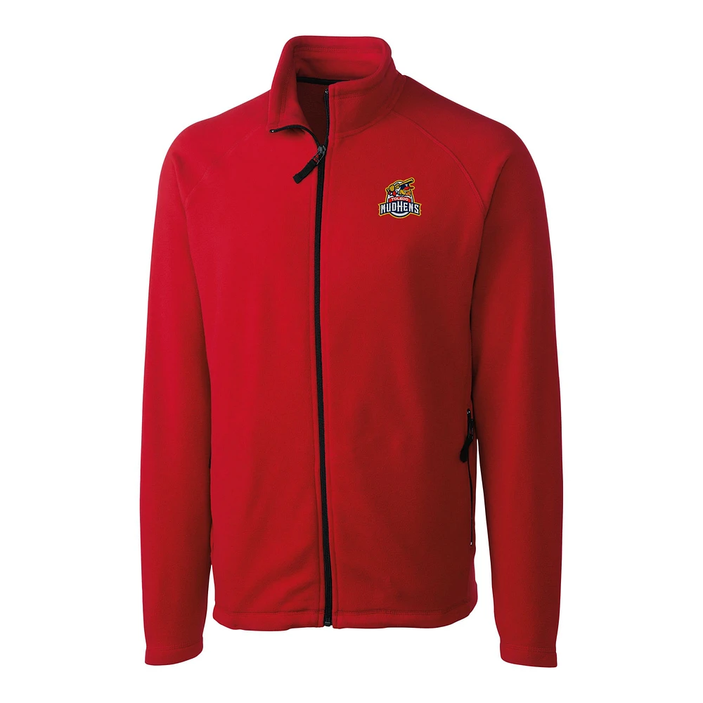 Men's Cutter & Buck Red Toledo Mud Hens Clique Summit Performance Fleece Full-Zip Jacket