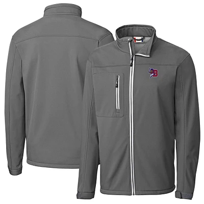 Men's Cutter & Buck Steel Buffalo Bisons Clique Telemark Eco Stretch Softshell Full-Zip Jacket