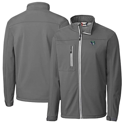 Men's Cutter & Buck Steel Gwinnett Stripers Clique Telemark Eco Stretch Softshell Full-Zip Jacket