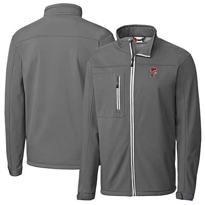 Men's Cutter & Buck Steel Fresno Grizzlies Clique Telemark Eco Stretch Softshell Full-Zip Jacket
